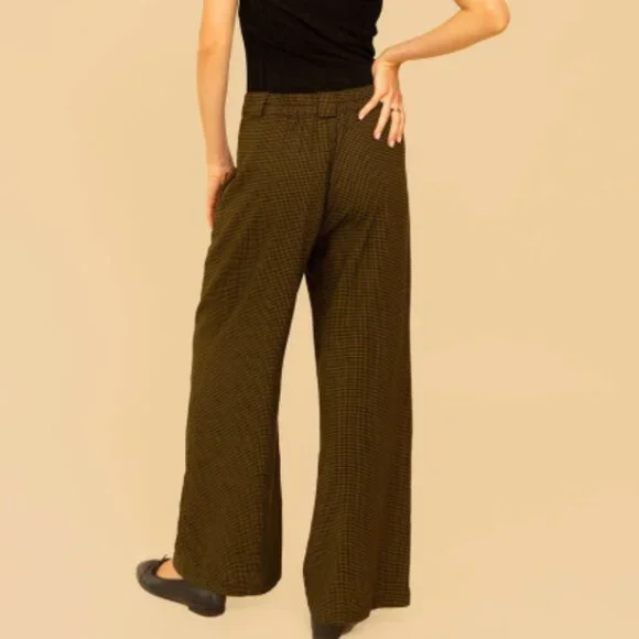 Whimsy + Row - Leanna Pant in Hunter Gingham - Size 8 - Picture 2 of 9